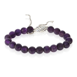 David Yurman Sterling Silver Amethyst Spiritual Bead Bracelet